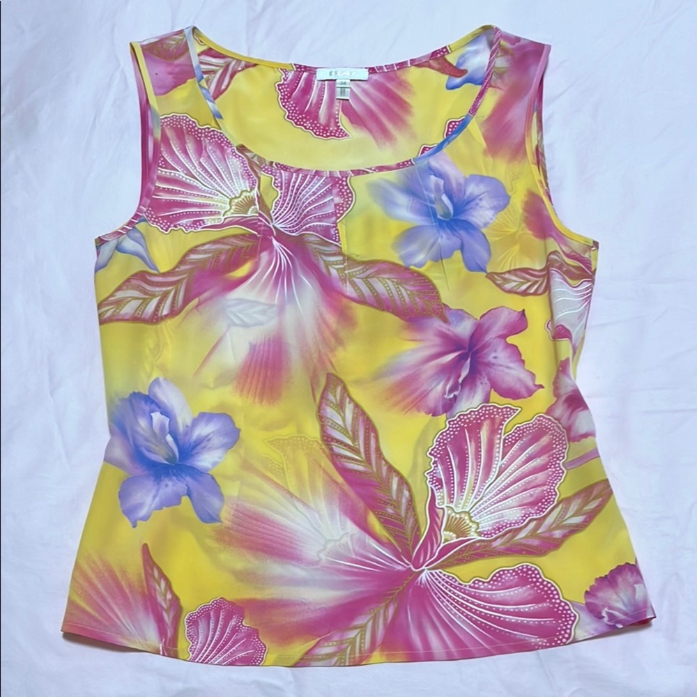 Escada Silk Floral Sleeveless Tank Top XS
